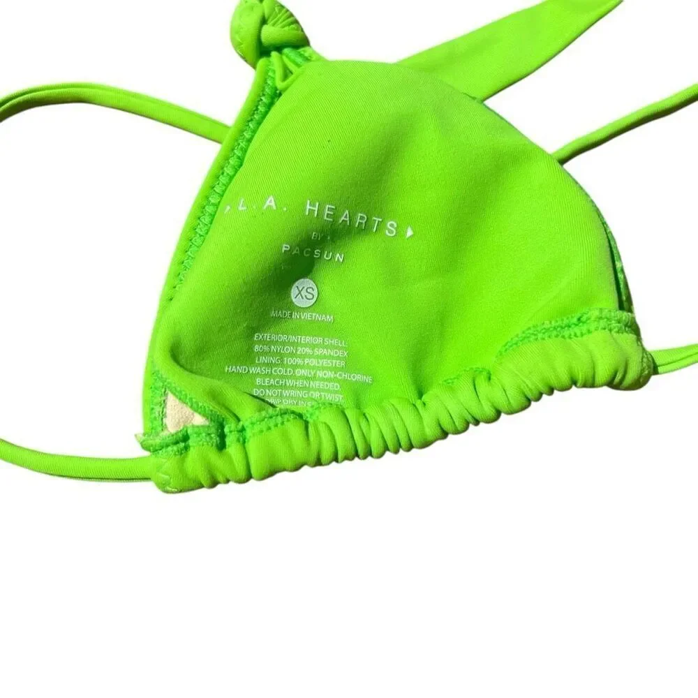 L.A HEARTS BY PACSUN Neon Green Bikini Top (XS) Bottom (S)